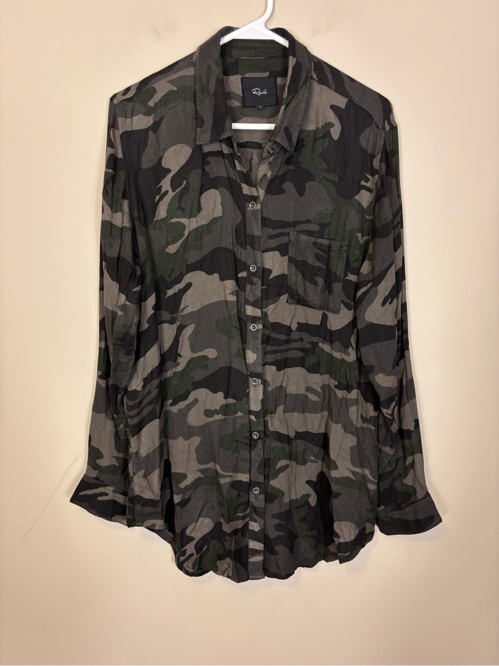 Rails Women's Forest Camo Button-Down Shirt Large